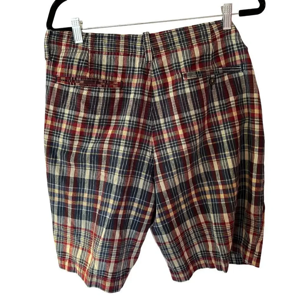 J. Crew Vintage -Bundle of 2 Madras Plaid Cotton Drawstring Shorts SZ 34​​​